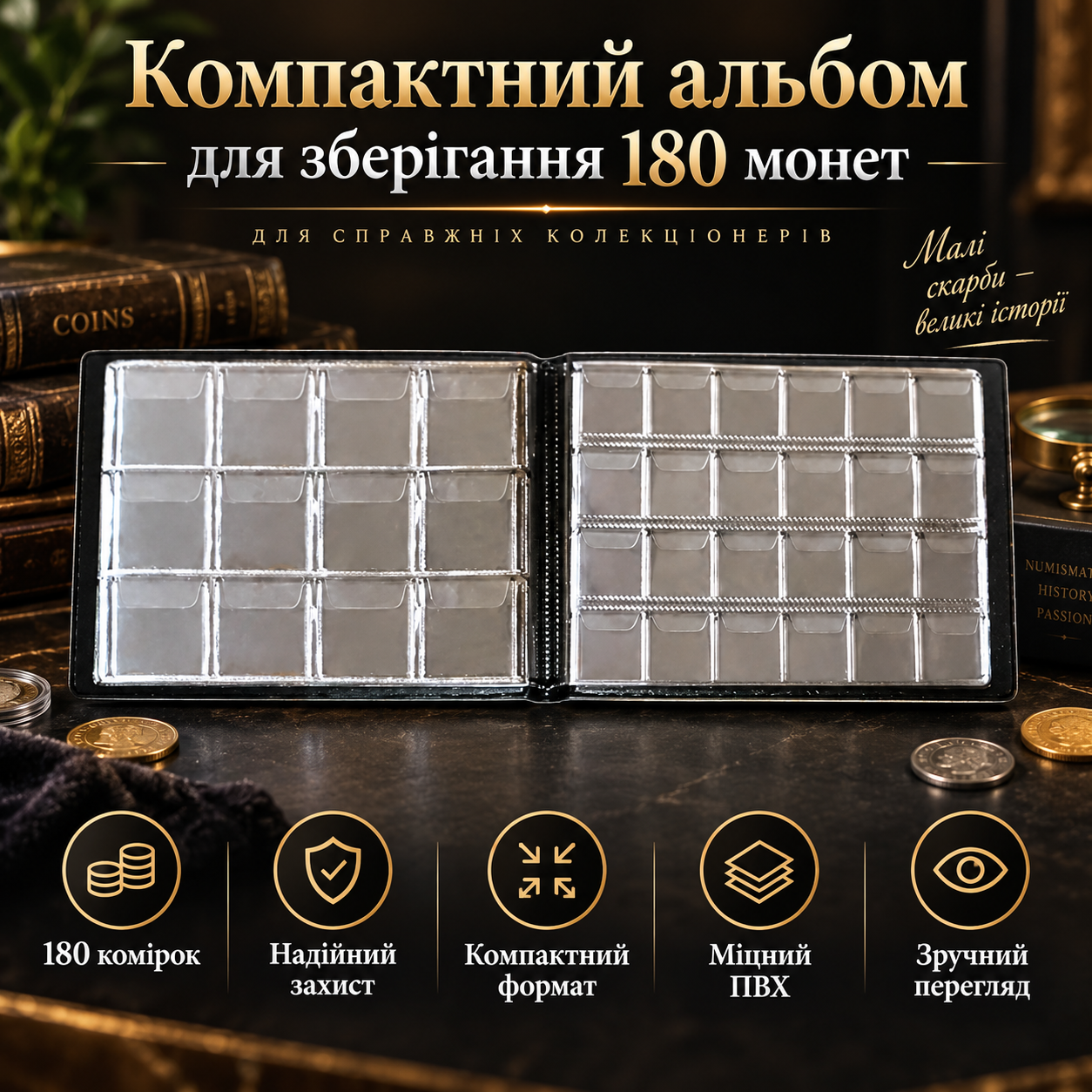 альбом для монет 180 комірок