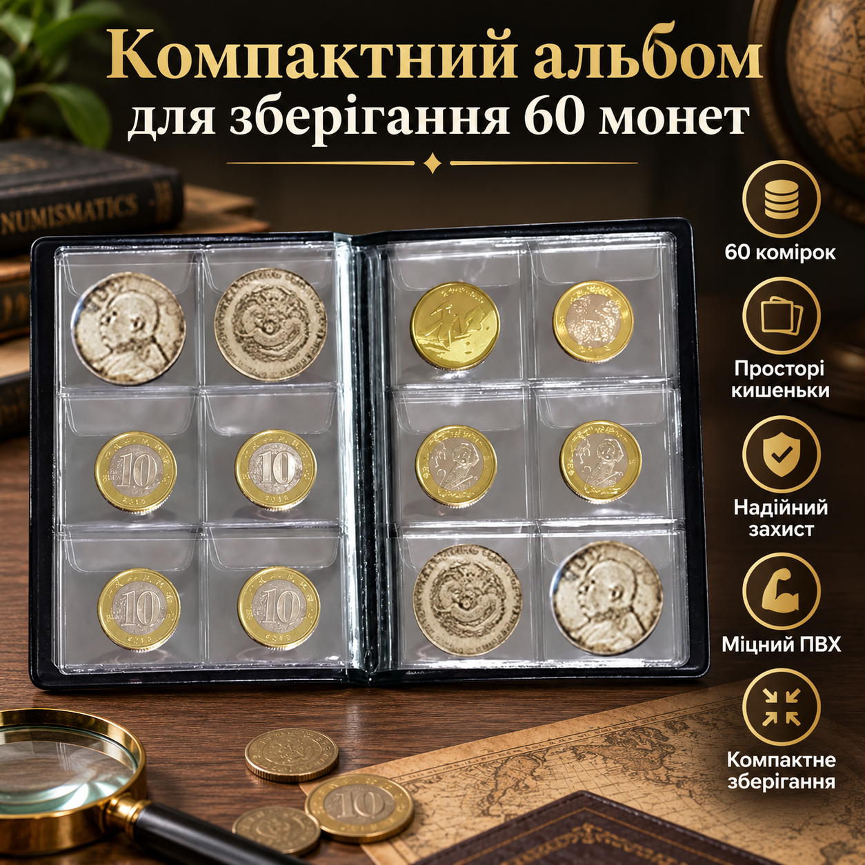 Альбом для монет 60 комірок